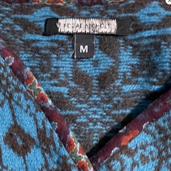 Rozae Nichols | Merino Wool Snap Front Cardigan w/ Chenille Cuffs, Sz M ♥ EUC - Picture 9 of 9